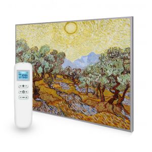 995x1195 Olive Trees with Yellow Sky and Sun Picture NXT Gen Infrared Heating Panel 1200W - Electric Wall Panel Heater