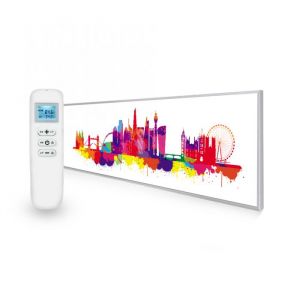 295x1195 London Skyline Splash Picture Nexus Wi-Fi Infrared Heating Panel 350w - White Frame - Brand New