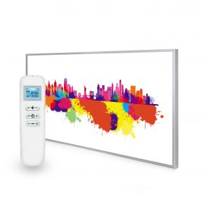 595x995 New York Skyline Splash Picture Nexus Wi-Fi Infrared Heating Panel 580W - Electric Wall Panel Heater