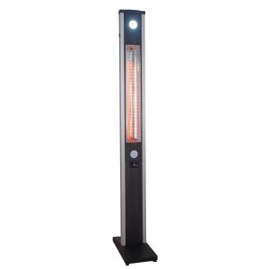 1.8kW EQ Heat Electric Freestanding Tower Patio Heater Black With Remote & Light
