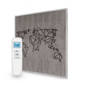 595x595 World Map Picture Nexus Wi-Fi Infrared Heating Panel 350W - Electric Wall Panel Heater