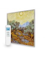 595x595 Olive Trees with Yellow Sky and Sun Picture NXT Gen Infrared Heating Panel 350W - Electric Wall Panel Heater