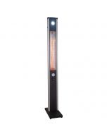 1.8kW EQ Heat Electric Freestanding Tower Patio Heater Black With Remote & Light